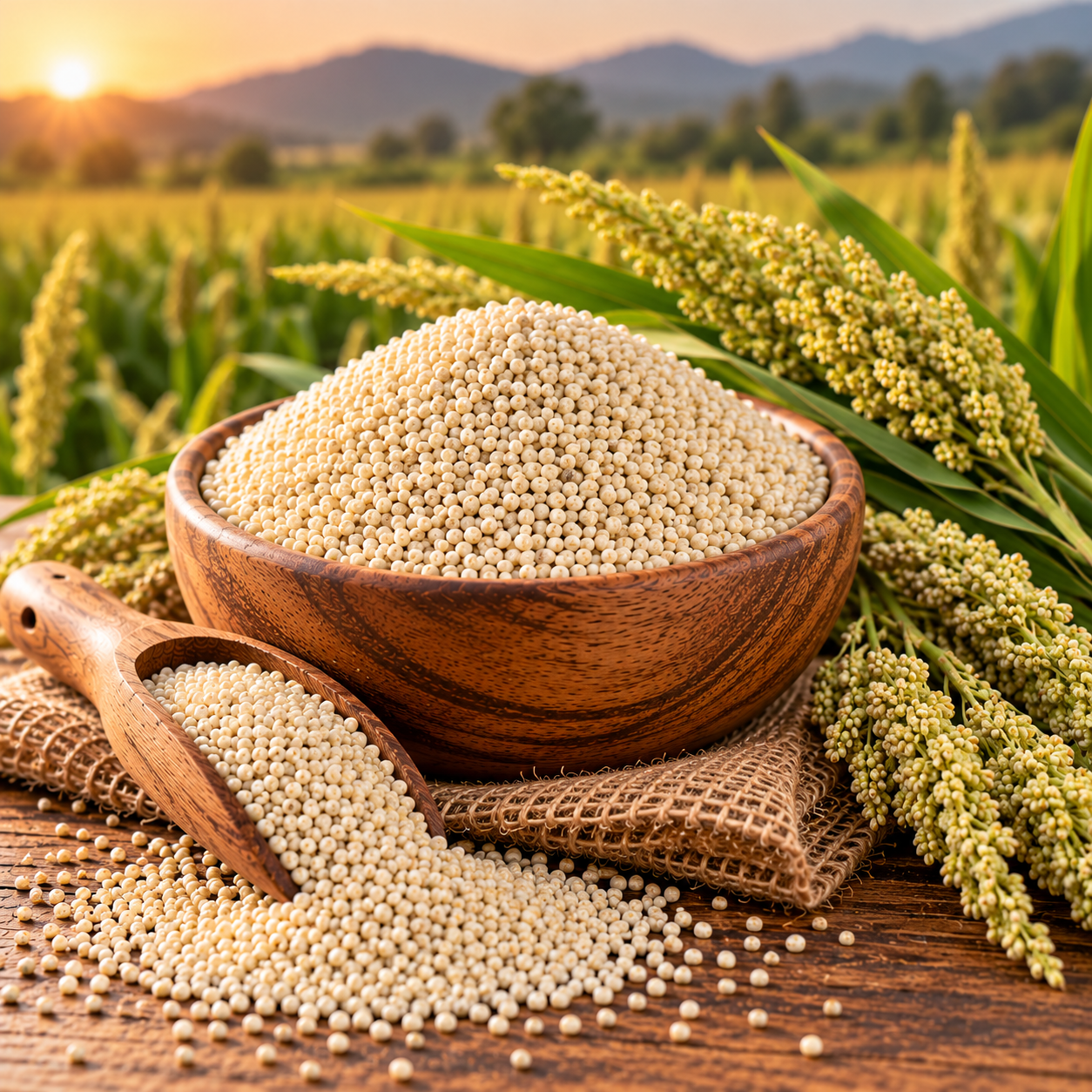 Golden-Hour Barnyard Millet Harvest